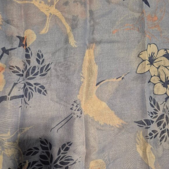 NWT Bonmarche Scarf Blue with Asian Print - Picture 5 of 6